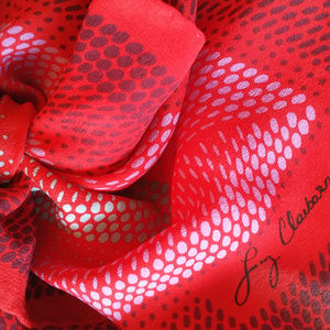 Vintage 80's Red Geometric Design Scarf